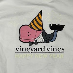 Vineyard Vines Happy New Year Glow in the Dark Long Sleeve Pocket T